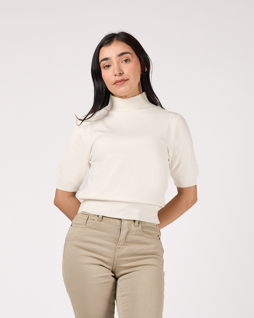 BLUSA DE CUELLO MANGA 3/4