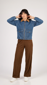 Chamarra cuello pana con ziper