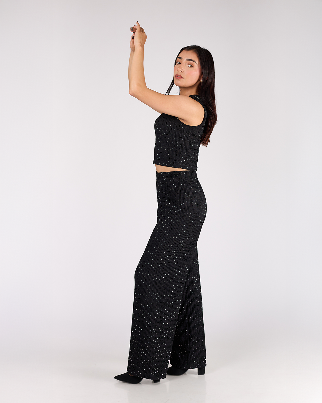 CONJUNTO BRILLOS TOP SIN MANGAS