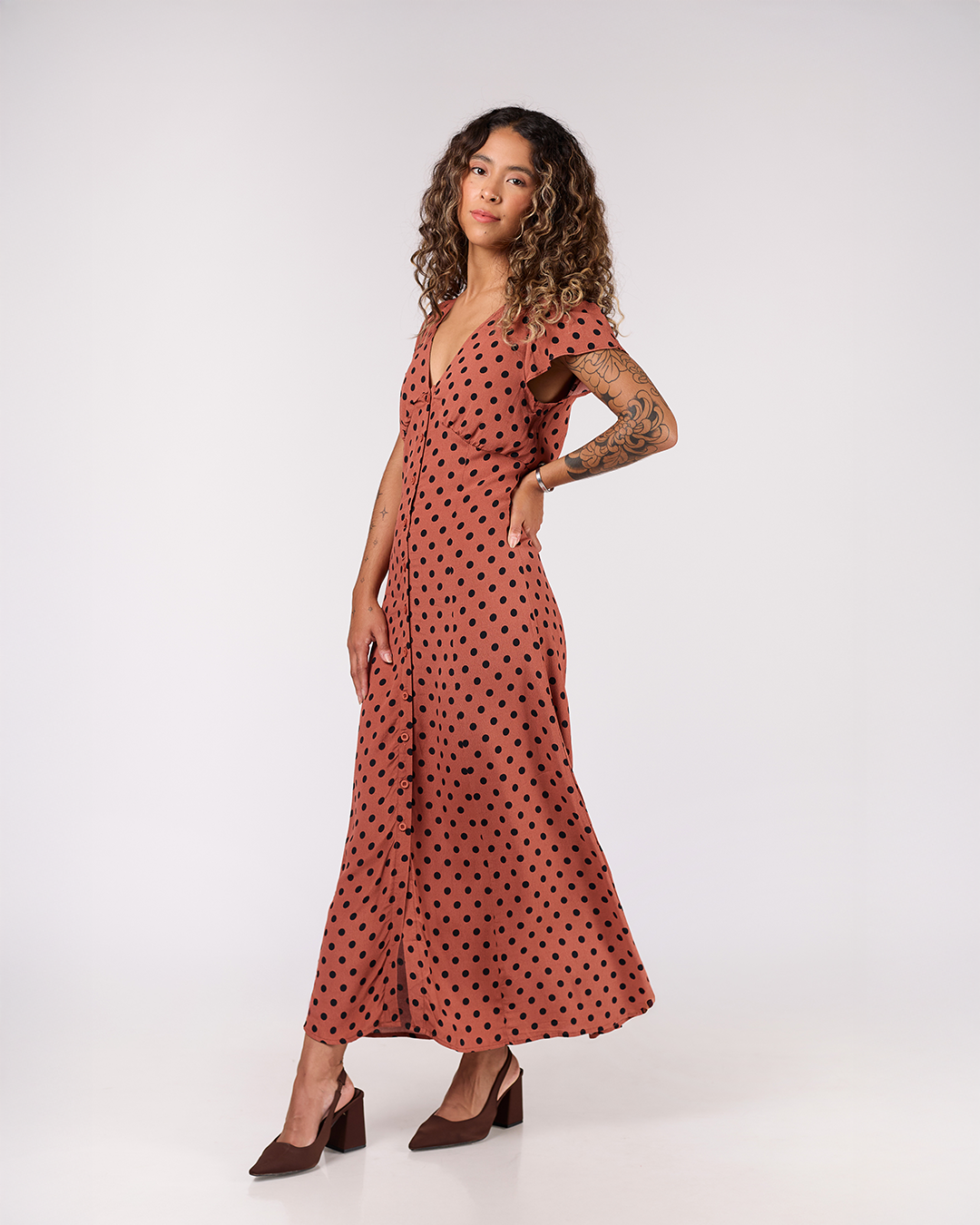 VESTIDO LARGO POLKA DOTS