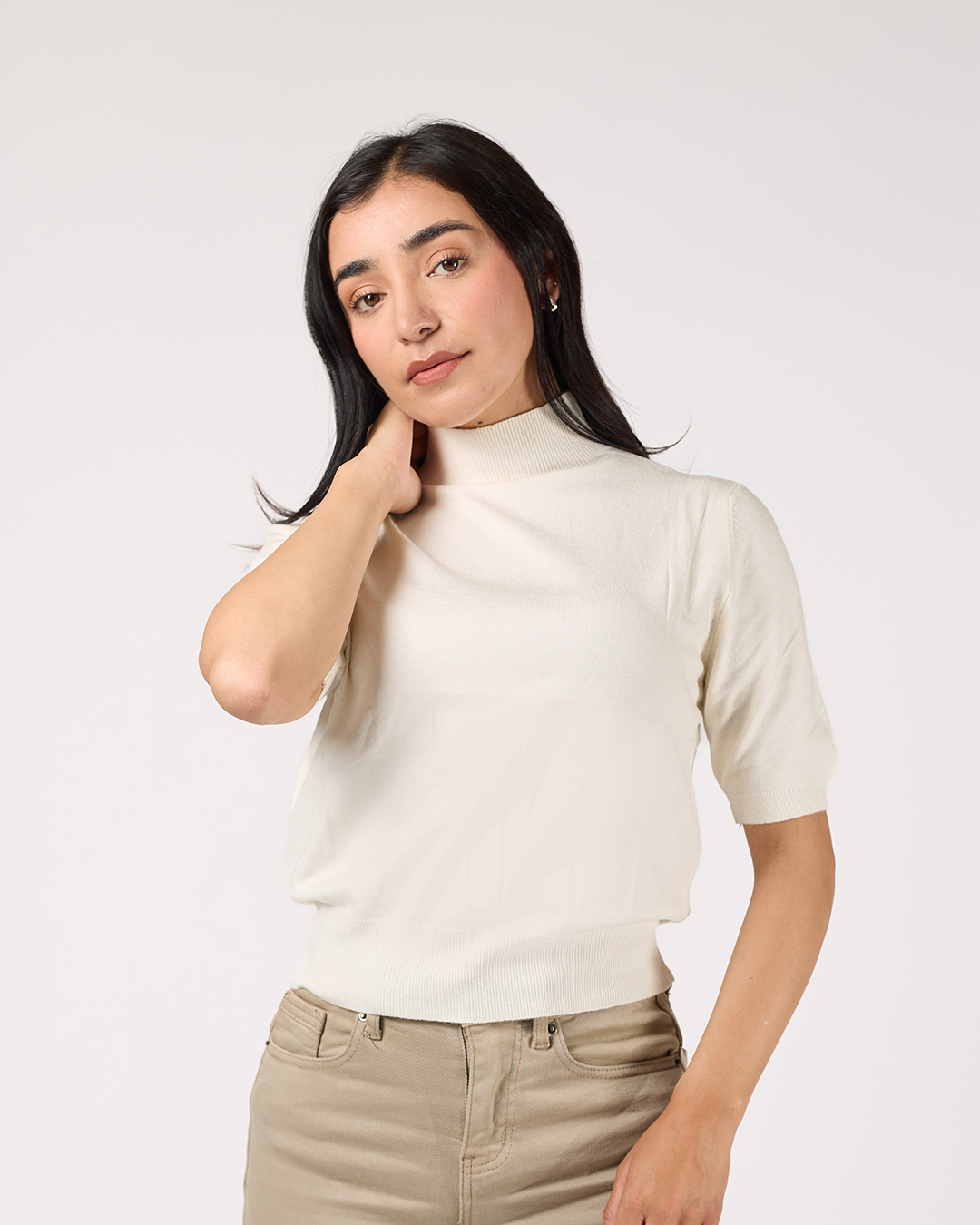 BLUSA DE CUELLO MANGA 3/4