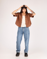 BLUSA MARRÓN DE BOTONES