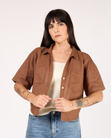 BLUSA MARRÓN DE BOTONES