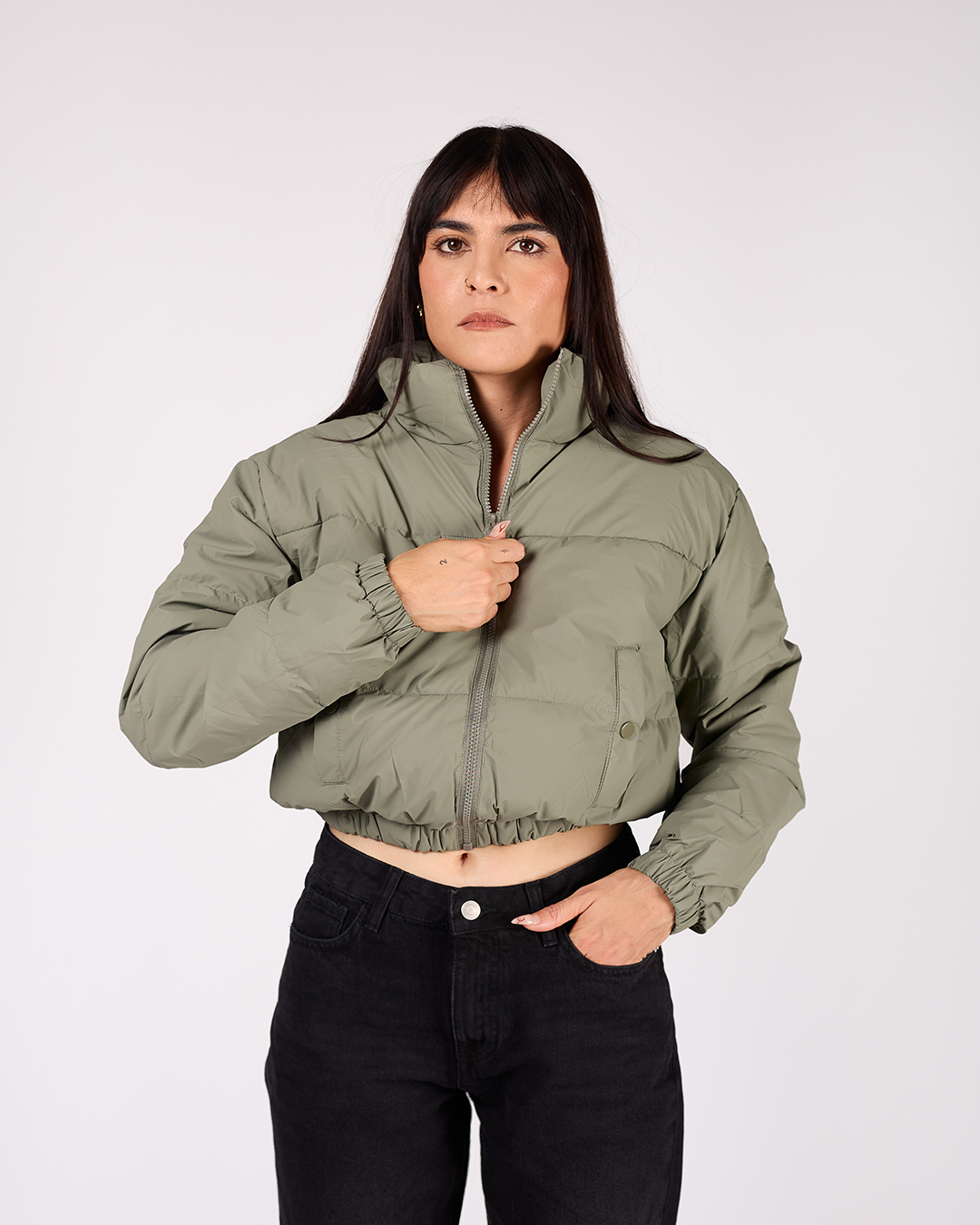 CHAMARRA BOMBER CROP