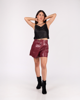 SHORT EFECTO PIEL HEBILLA