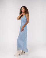 VESTIDO LARGO DE TIRANTES POLKA DOTS