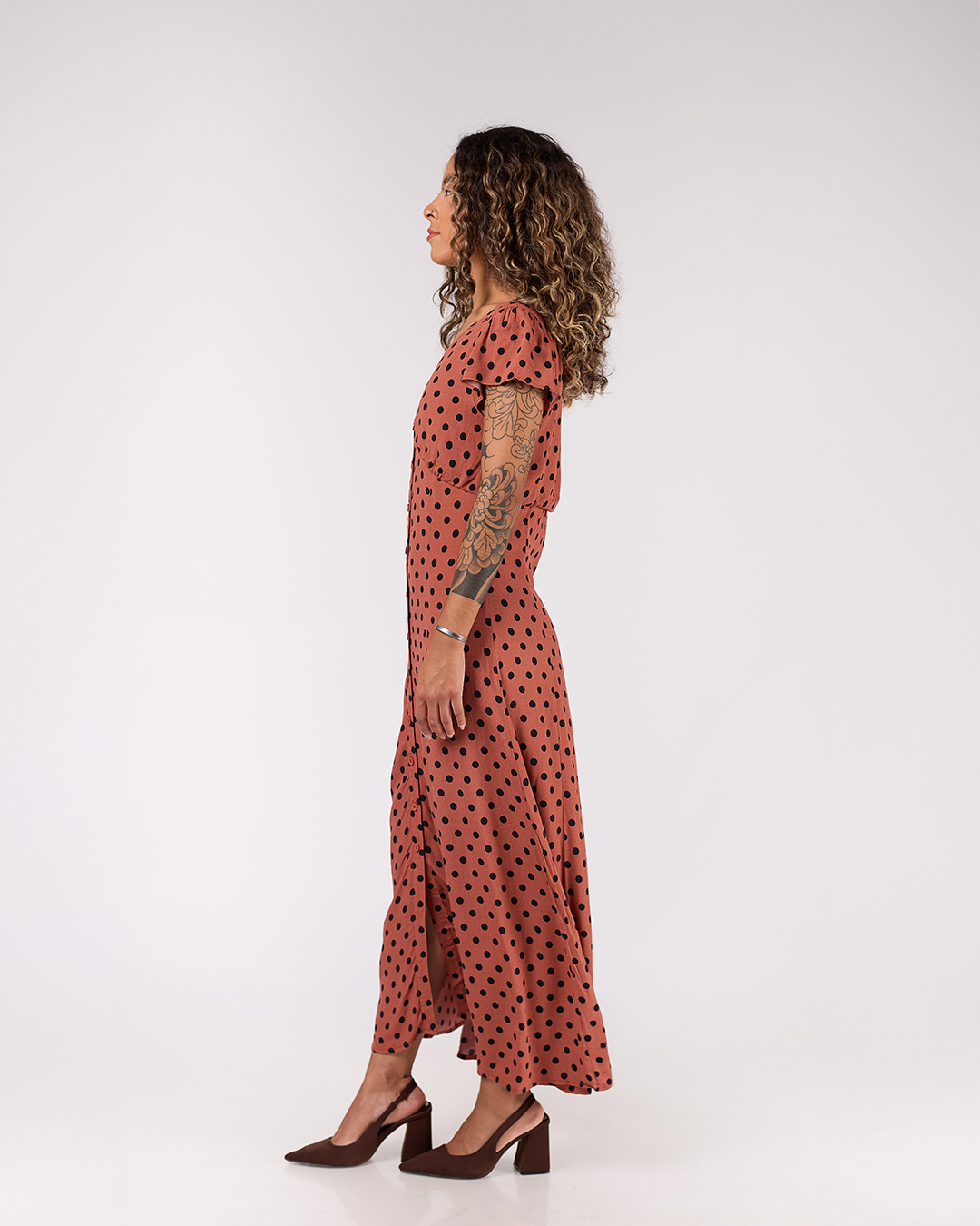 VESTIDO LARGO POLKA DOTS