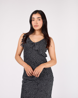 VESTIDO LARGO DE TIRANTES POLKA DOTS